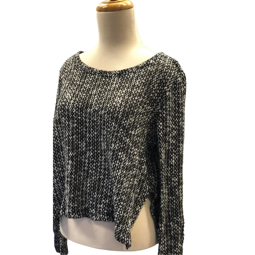 knitted long-sleeve crop top - xl