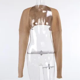 Knitted long sleeve cropped top