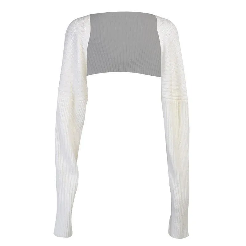 Knitted long sleeve cropped top