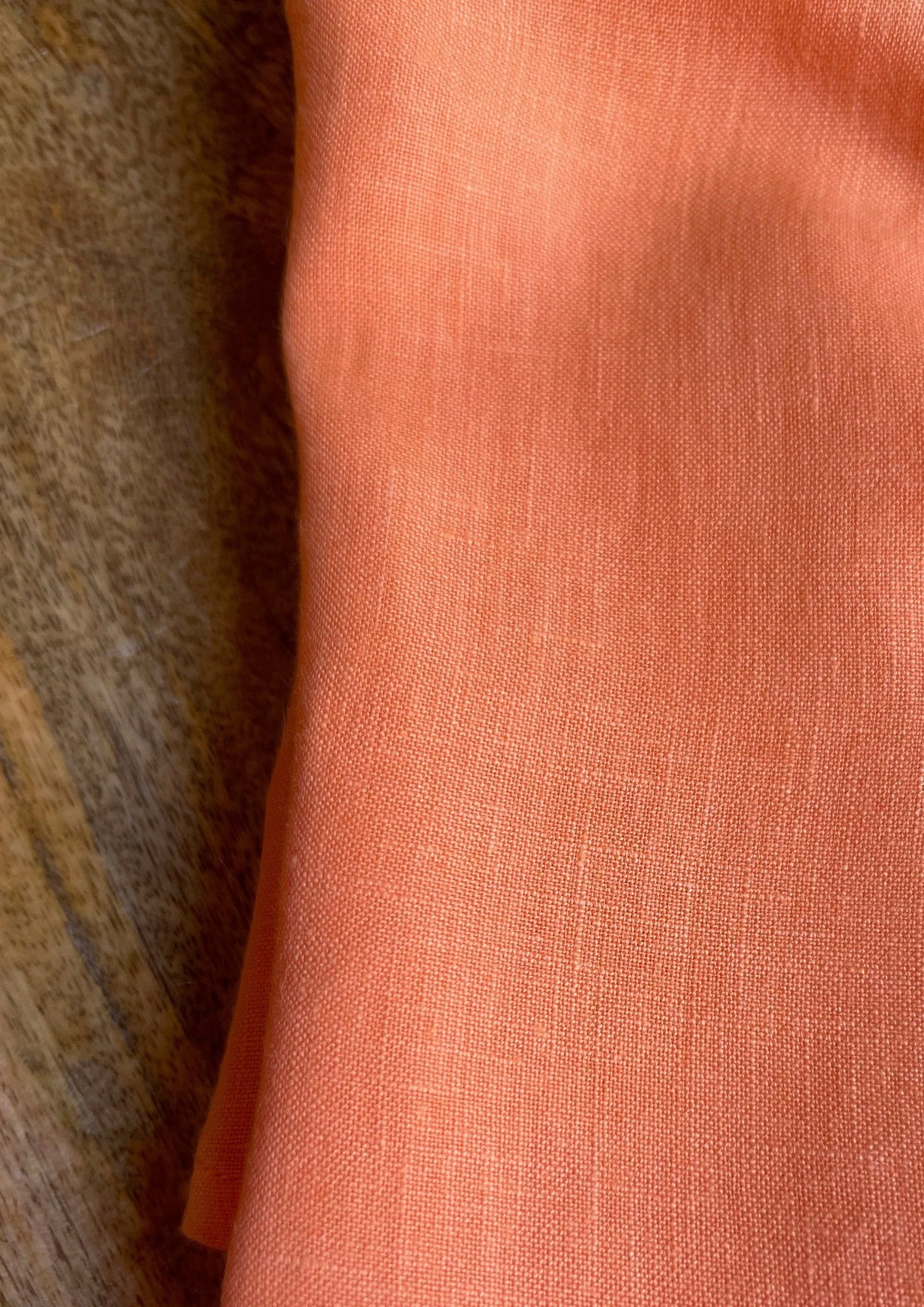 Laos Short Sleeve Linen Shirt - Coral Orange