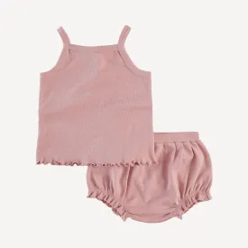 lettuce spaghetti tank and bloomer set | soft rose | organic cotton interlock