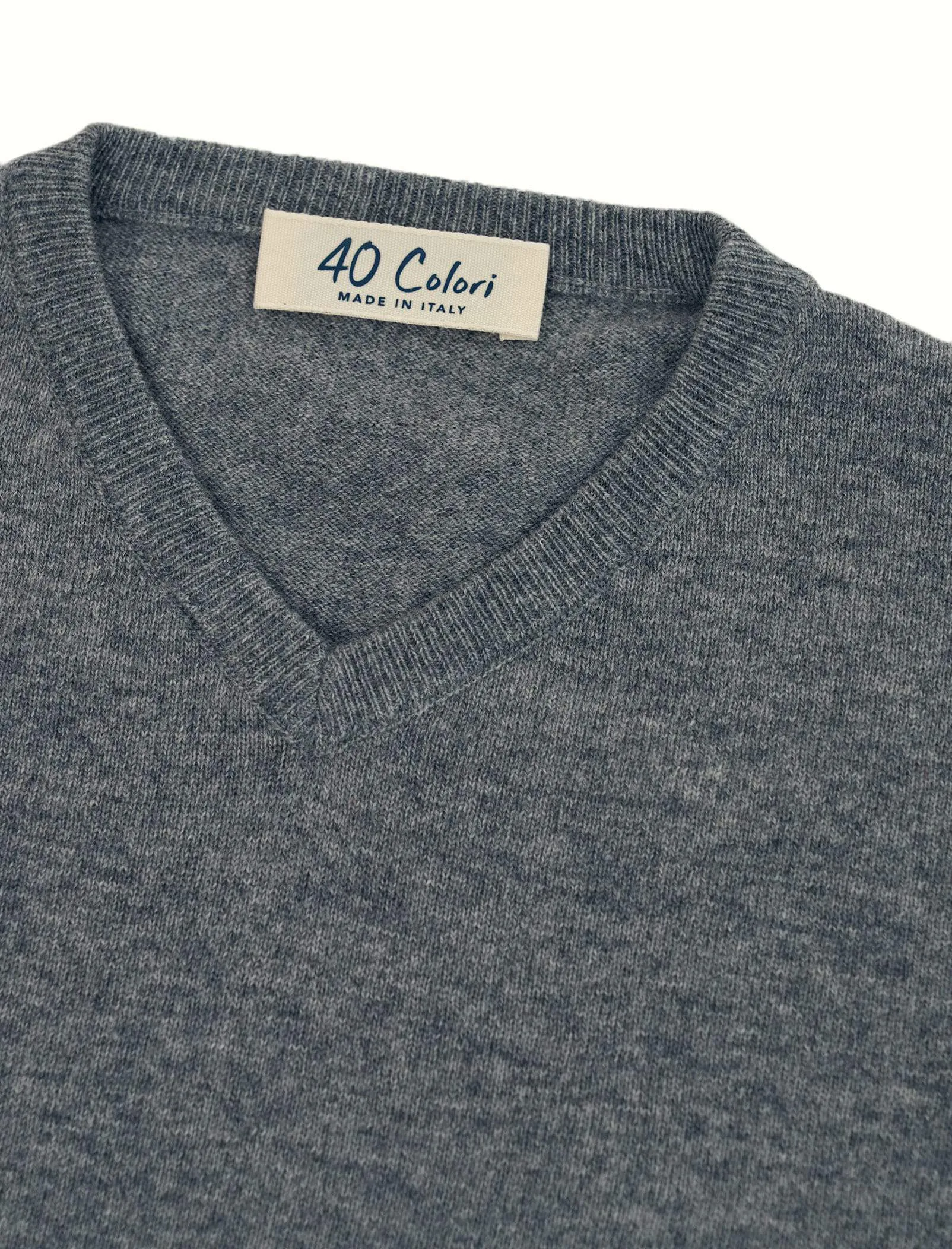 Light Grey V Neck Cashmere Jumper