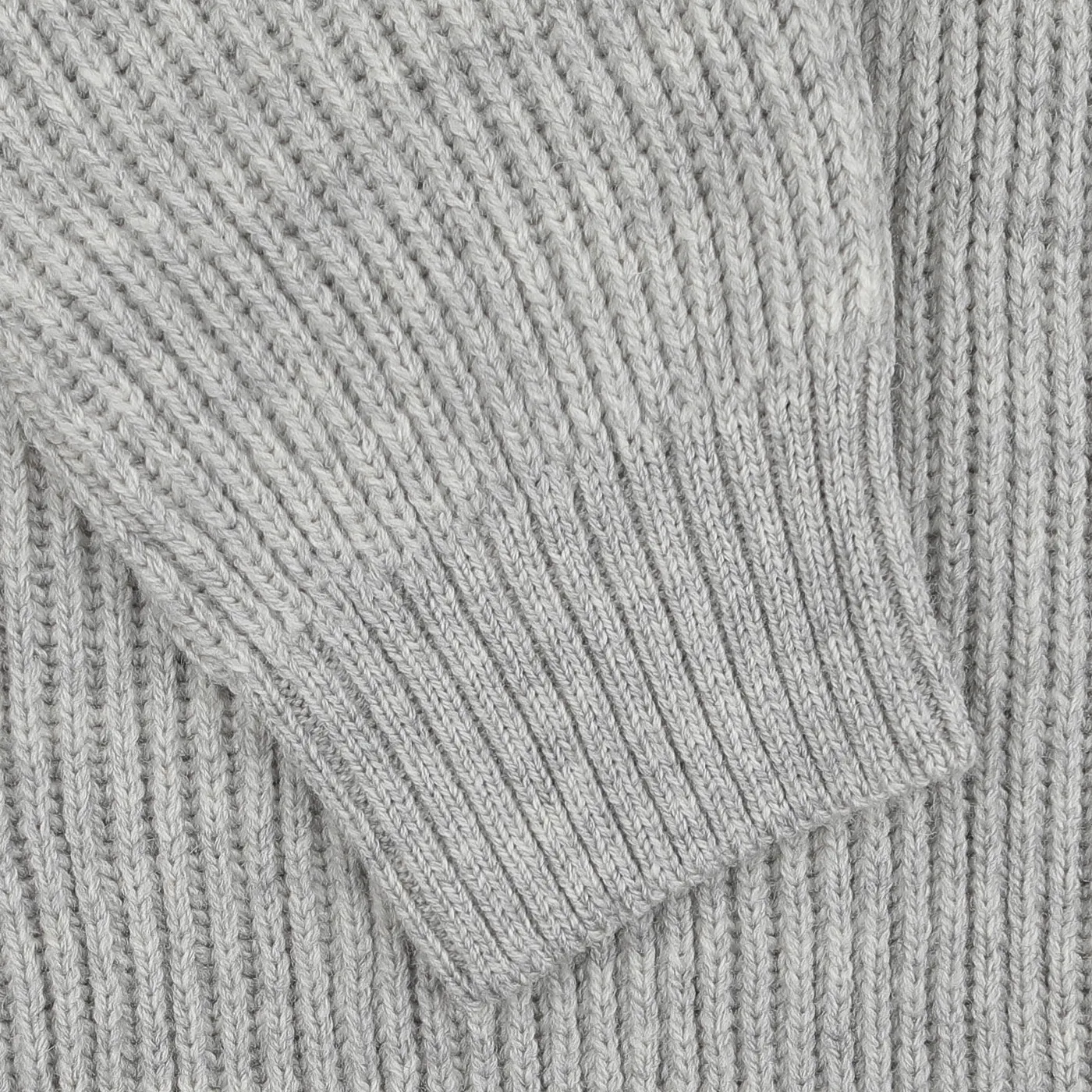 Light Grey Wool Ford Zip Neck Sweater