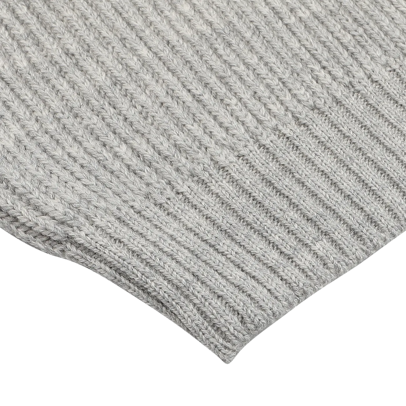 Light Grey Wool Ford Zip Neck Sweater