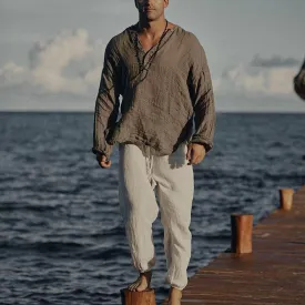 Linen Casual Plain Harem Pants