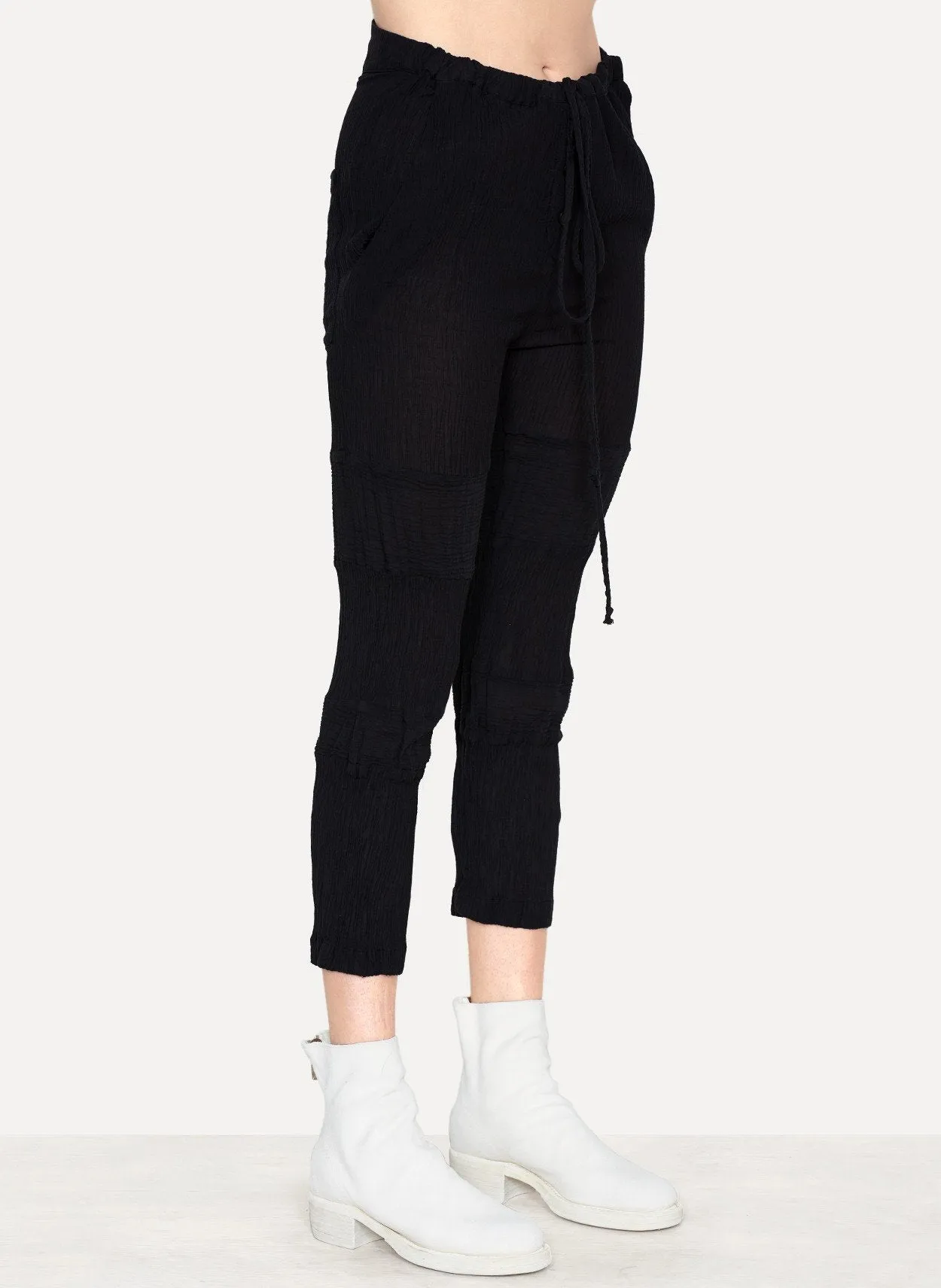 Linen Cotton Silk Cropped Pants