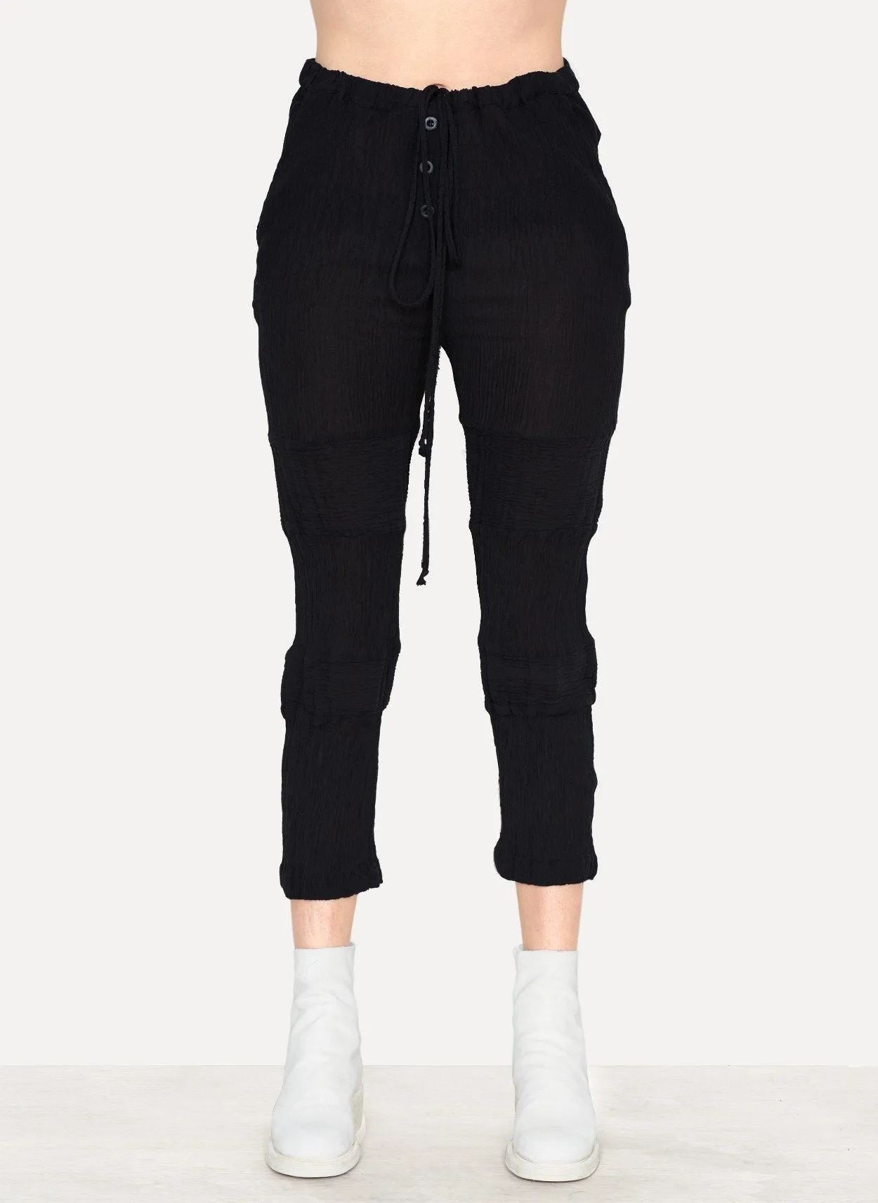 Linen Cotton Silk Cropped Pants