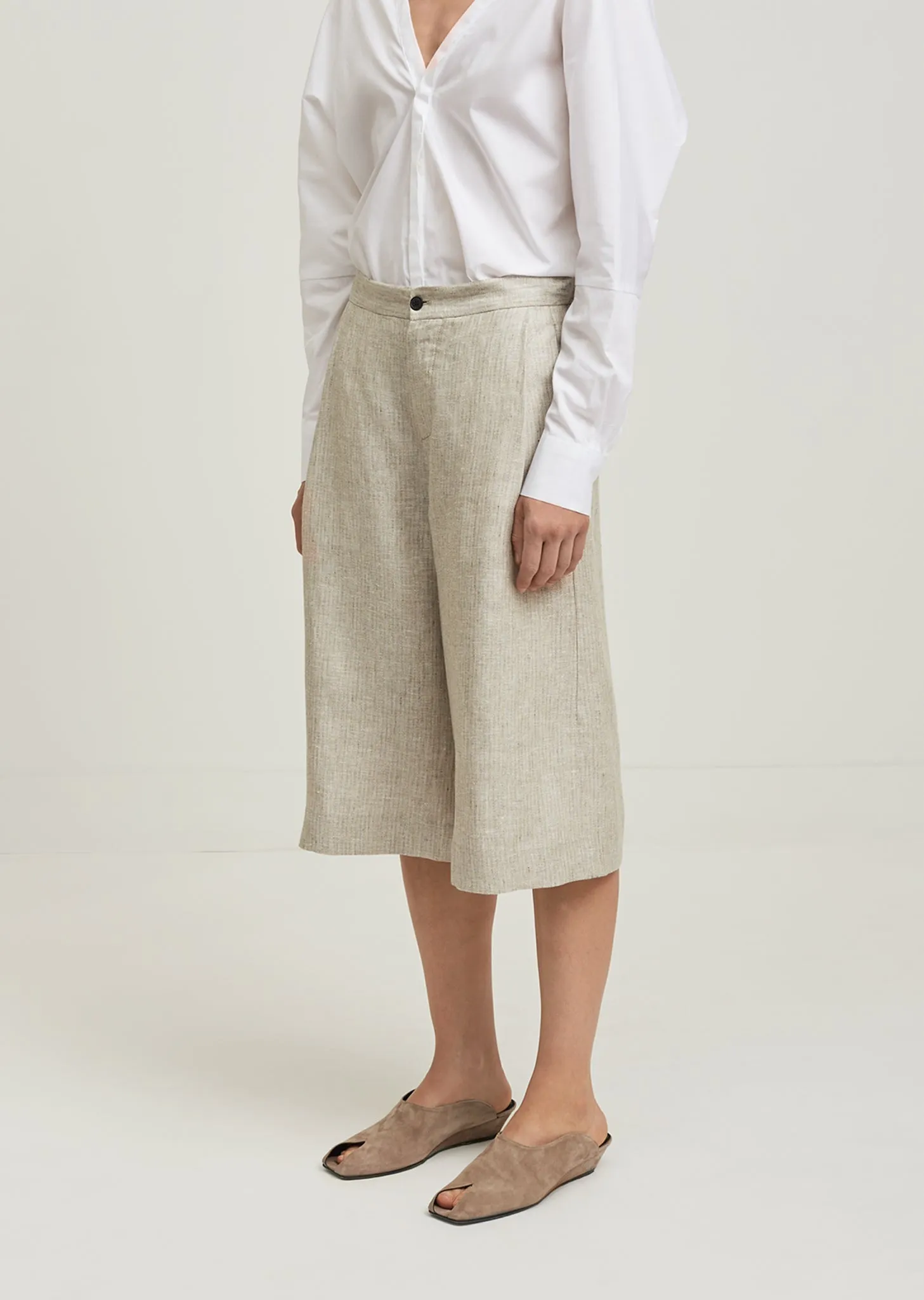 Linen Cropped Pants
