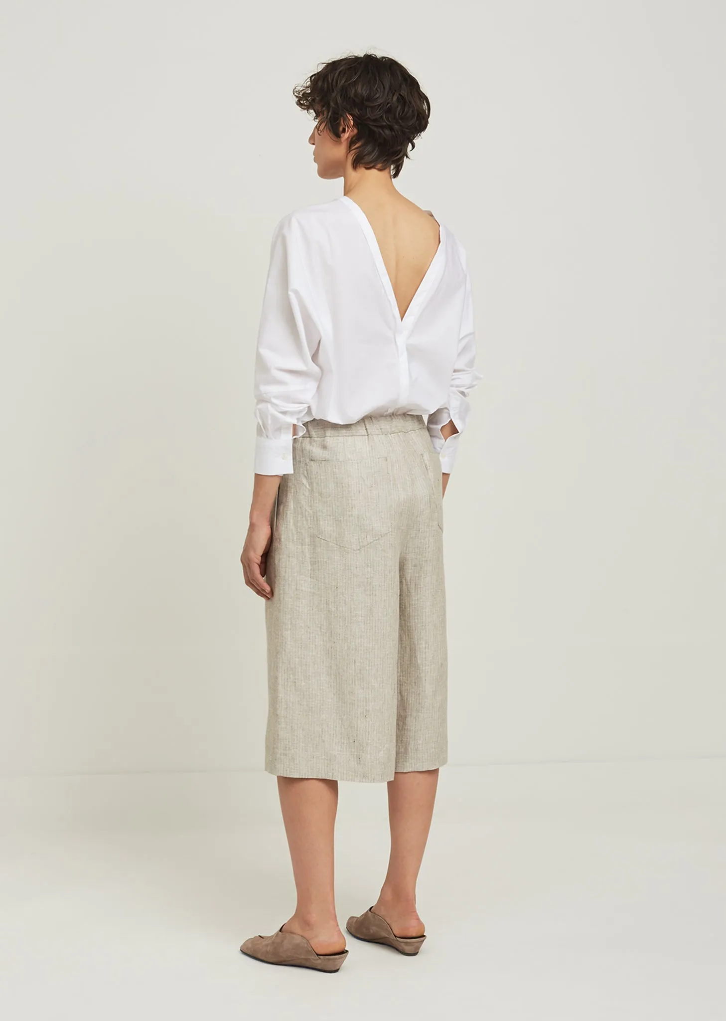 Linen Cropped Pants