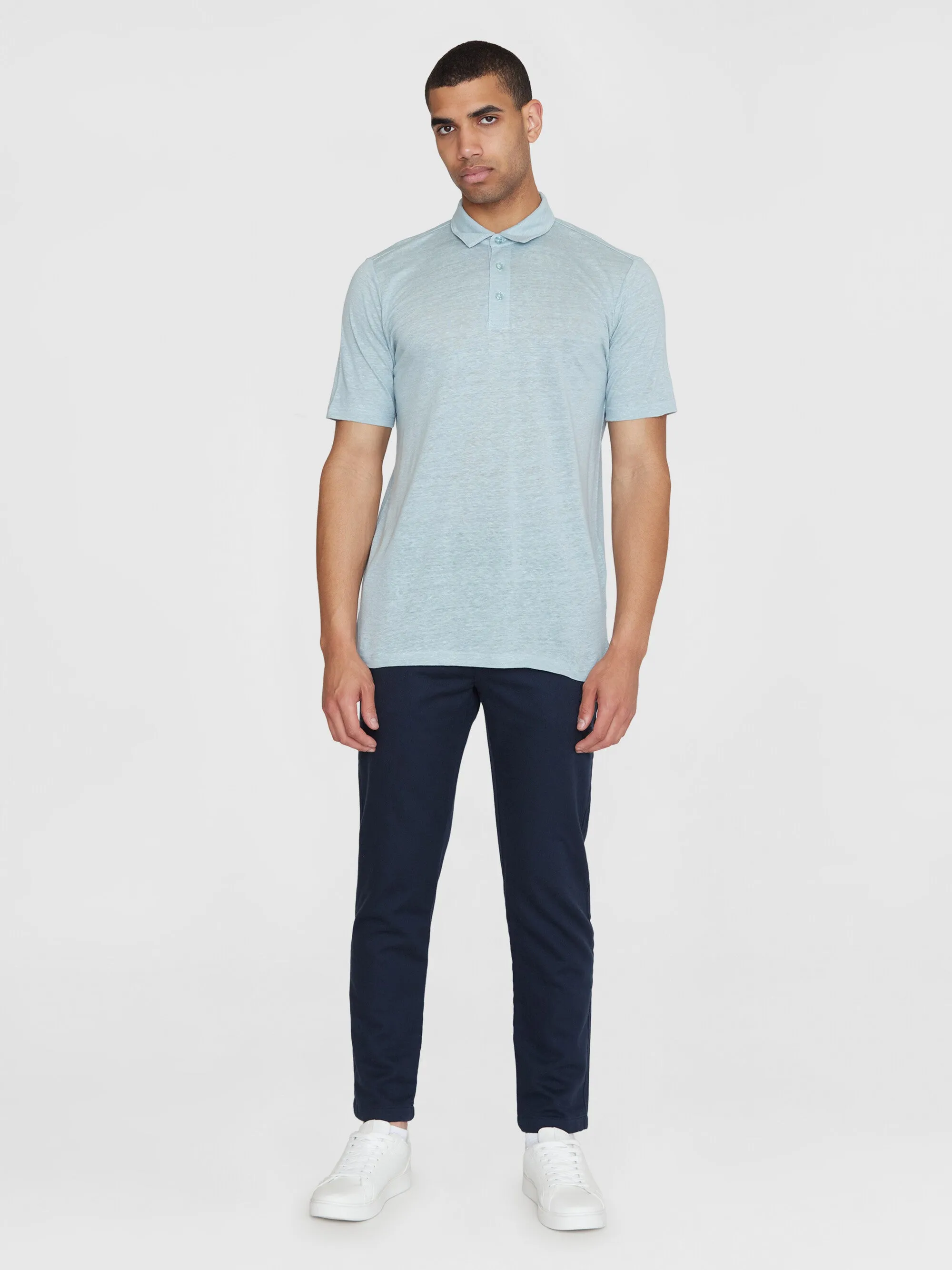 Linen polo - Gray Mist