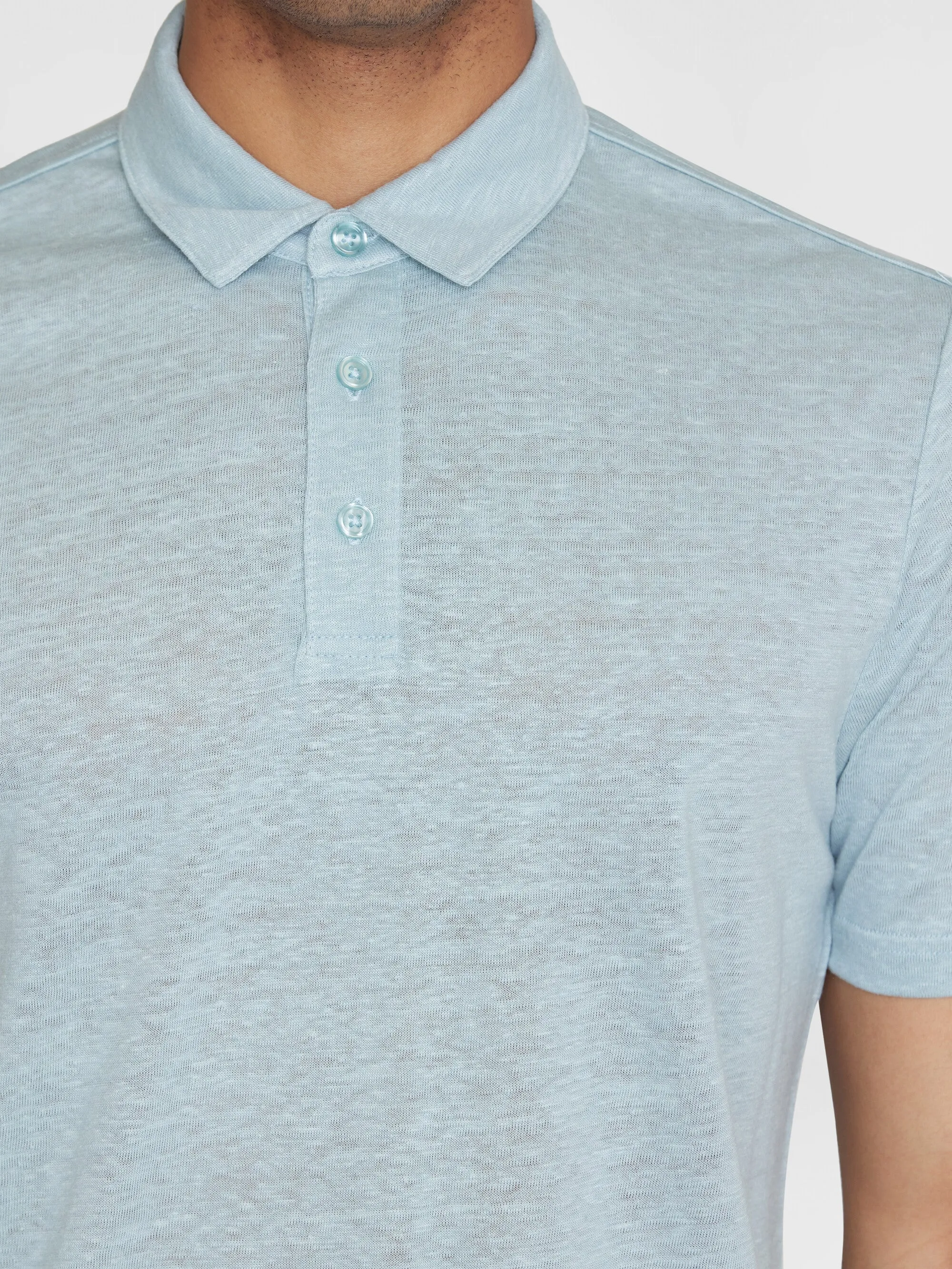 Linen polo - Gray Mist