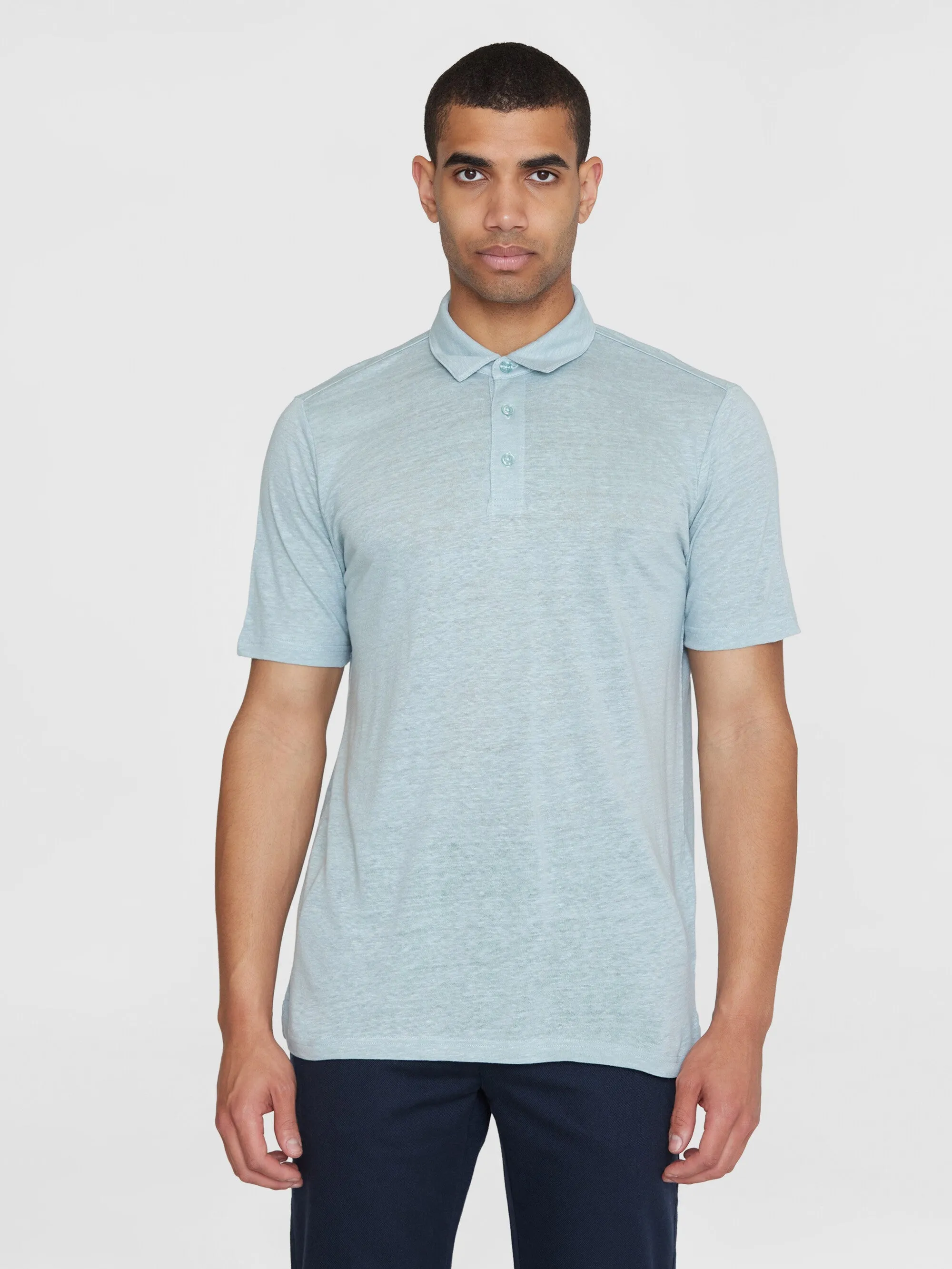 Linen polo - Gray Mist