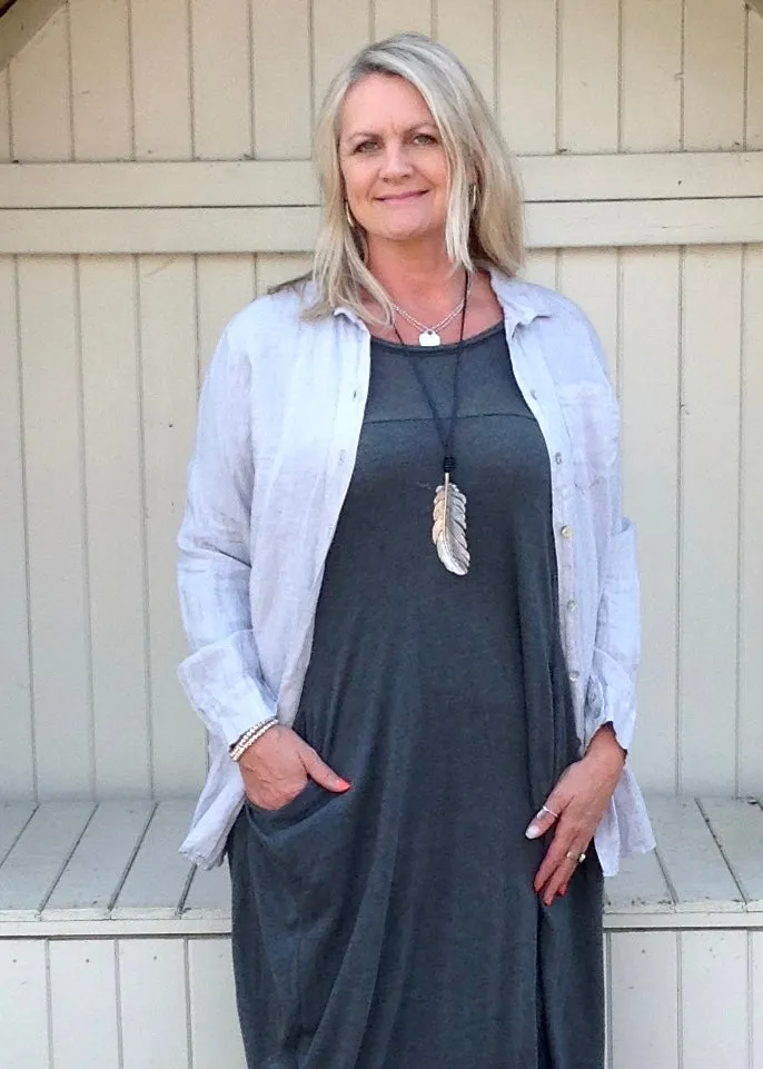 Linen Shirt in Silver