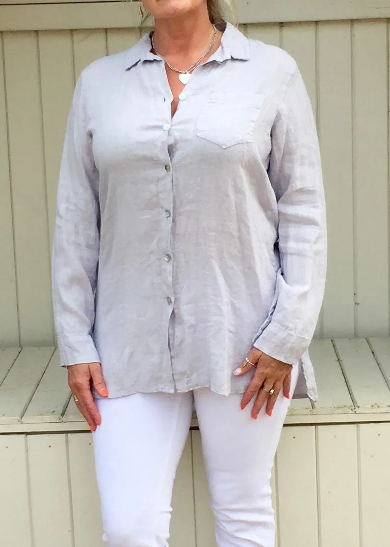 Linen Shirt in Silver