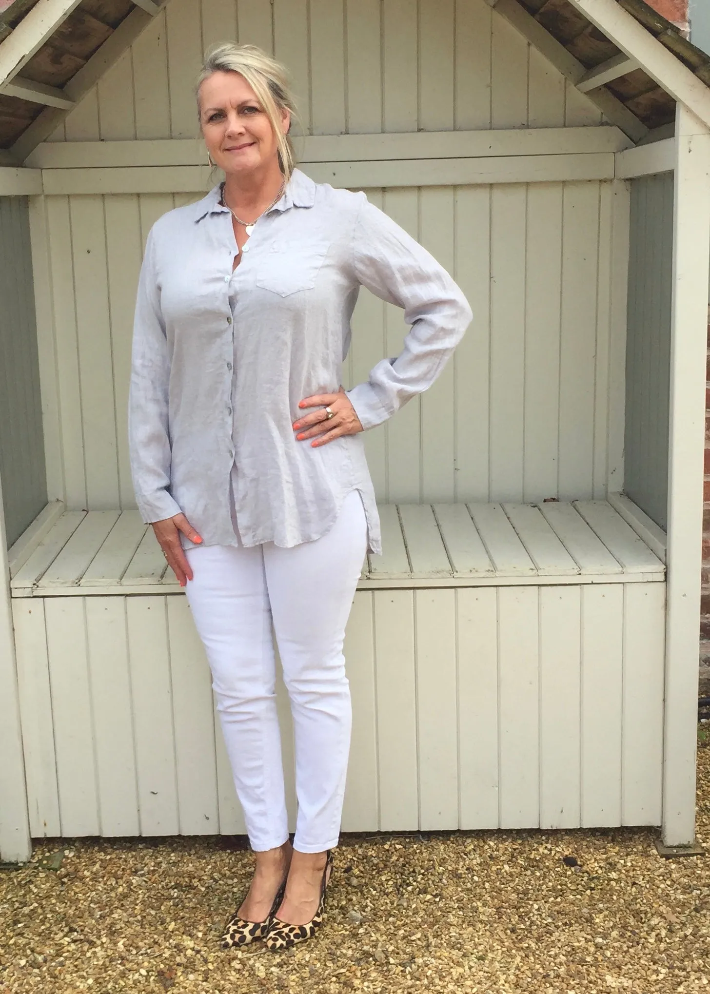 Linen Shirt in Silver