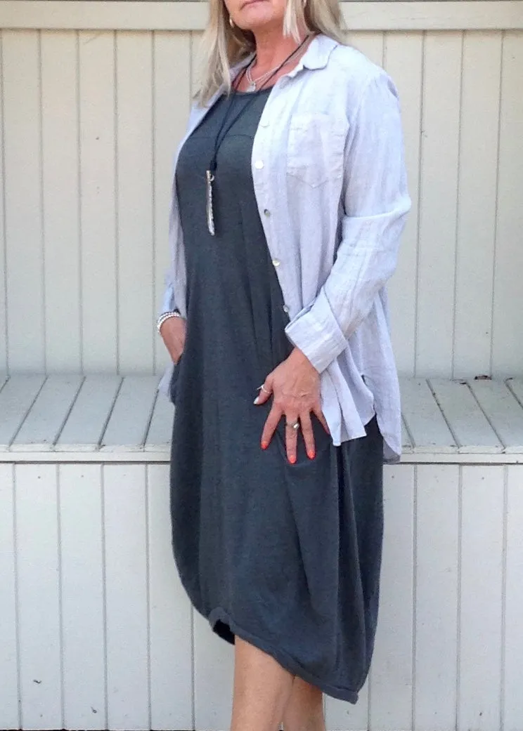 Linen Shirt in Silver