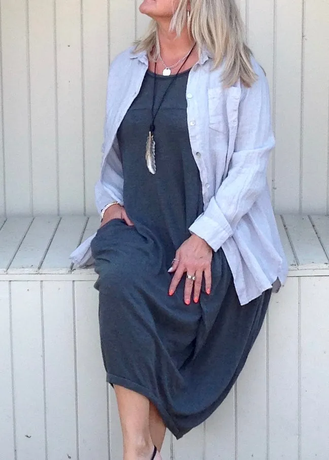 Linen Shirt in Silver