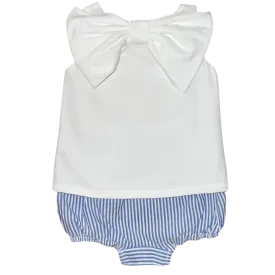 Lolli Bow Back Bloomer Set – Sea Island Seersucker