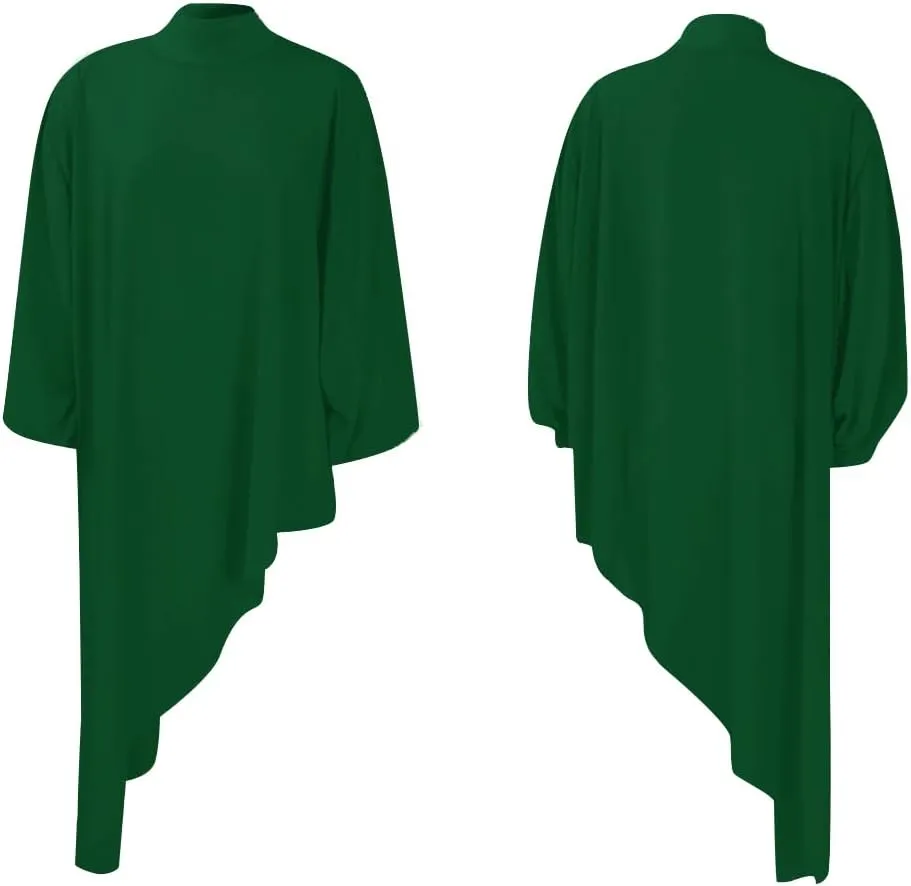 LYANER Women's Mock Neck Asymmetrical High Low Balloon Long Sleeve Long Shirt Blouse Tunic Top