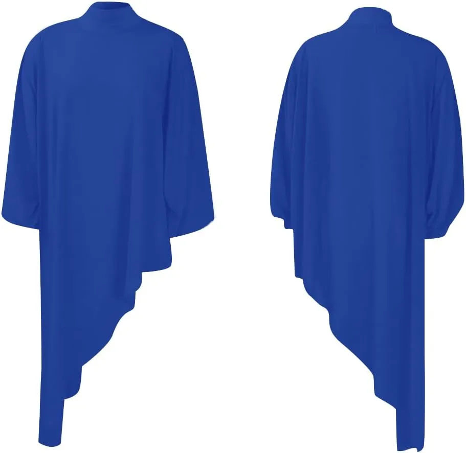 LYANER Women's Mock Neck Asymmetrical High Low Balloon Long Sleeve Long Shirt Blouse Tunic Top