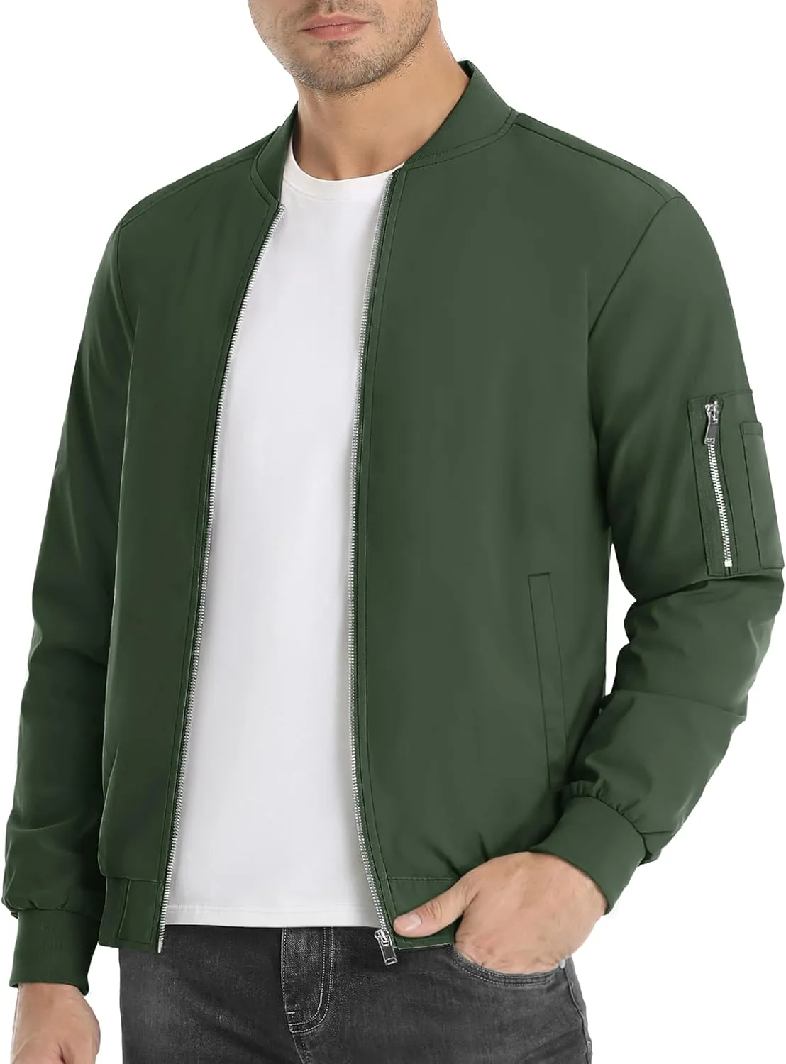 MAGNIVIT Men's Lightweight Bomber Jacket Windbreaker Casual Fall Spring Outdoor Coat