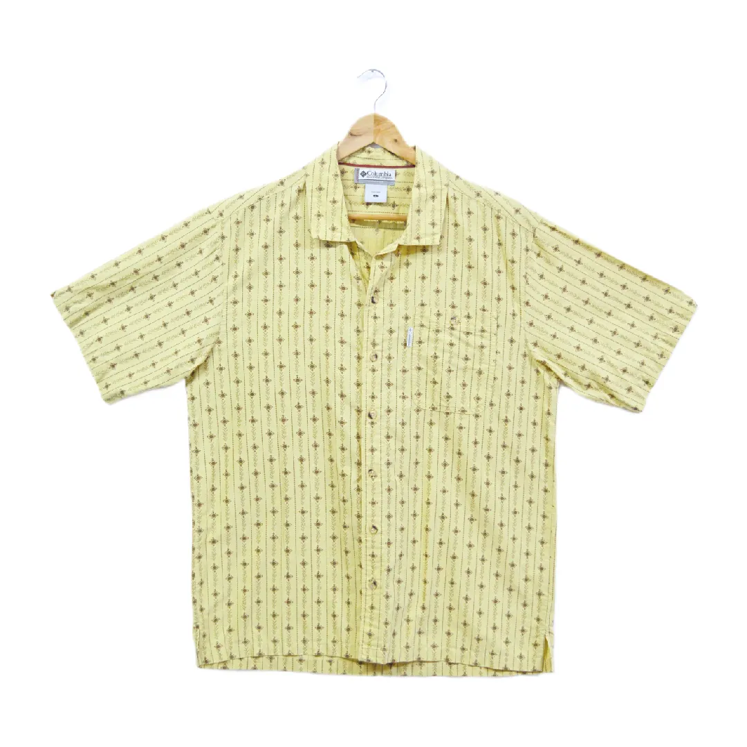 Men's Columbia Sportswear Printed Short Sleeve Button Down Collared Shirt | L