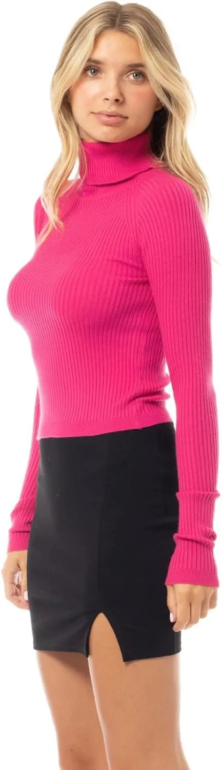 MixMatchy Women's Ribbed Turtle Neck Crop Top