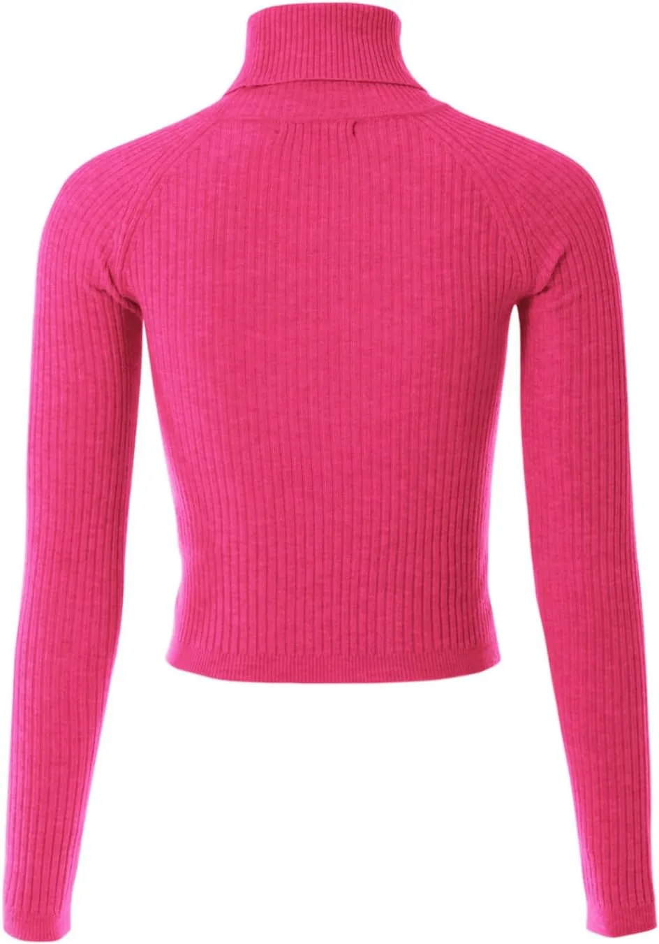 MixMatchy Women's Ribbed Turtle Neck Crop Top