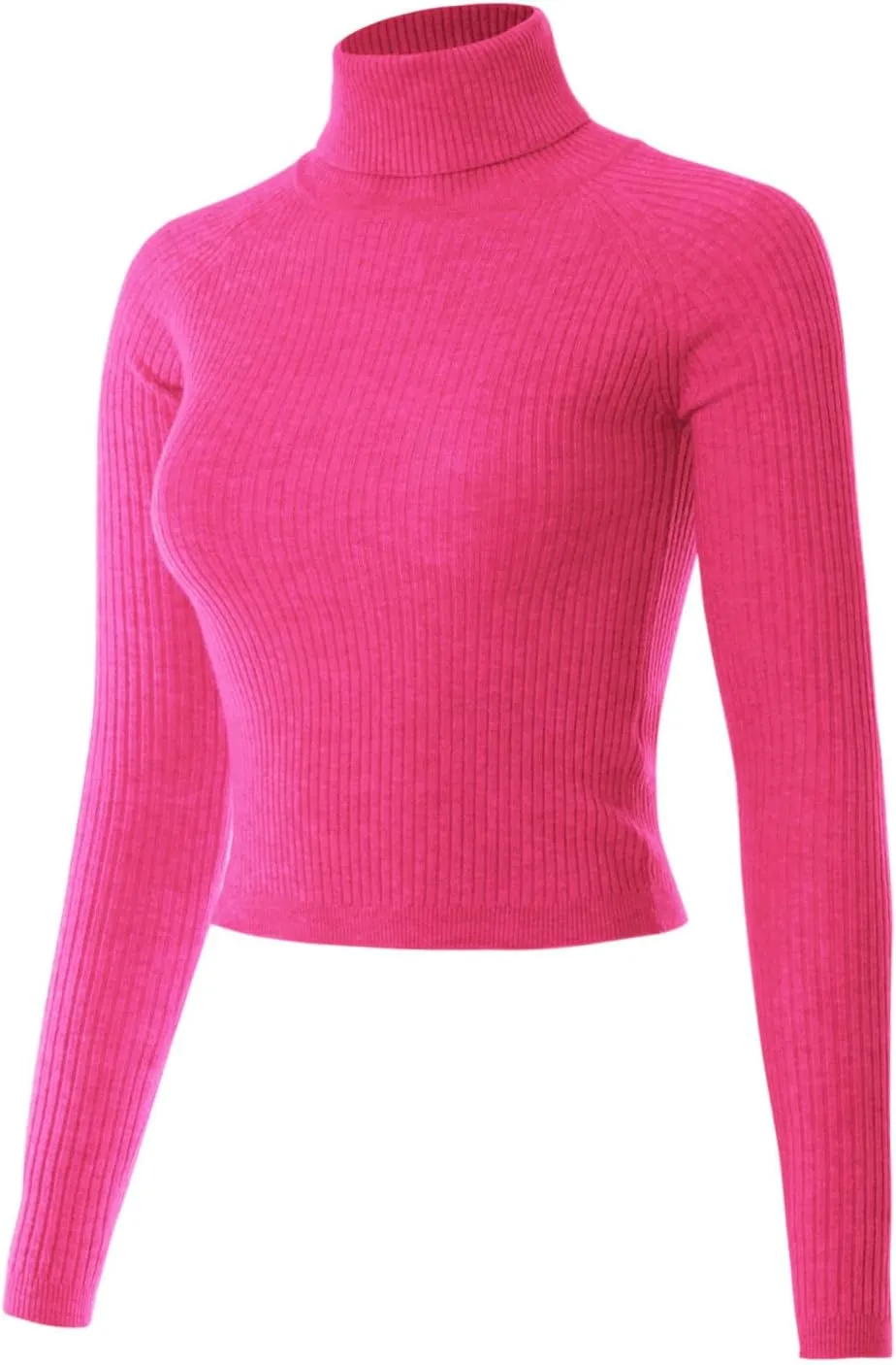 MixMatchy Women's Ribbed Turtle Neck Crop Top