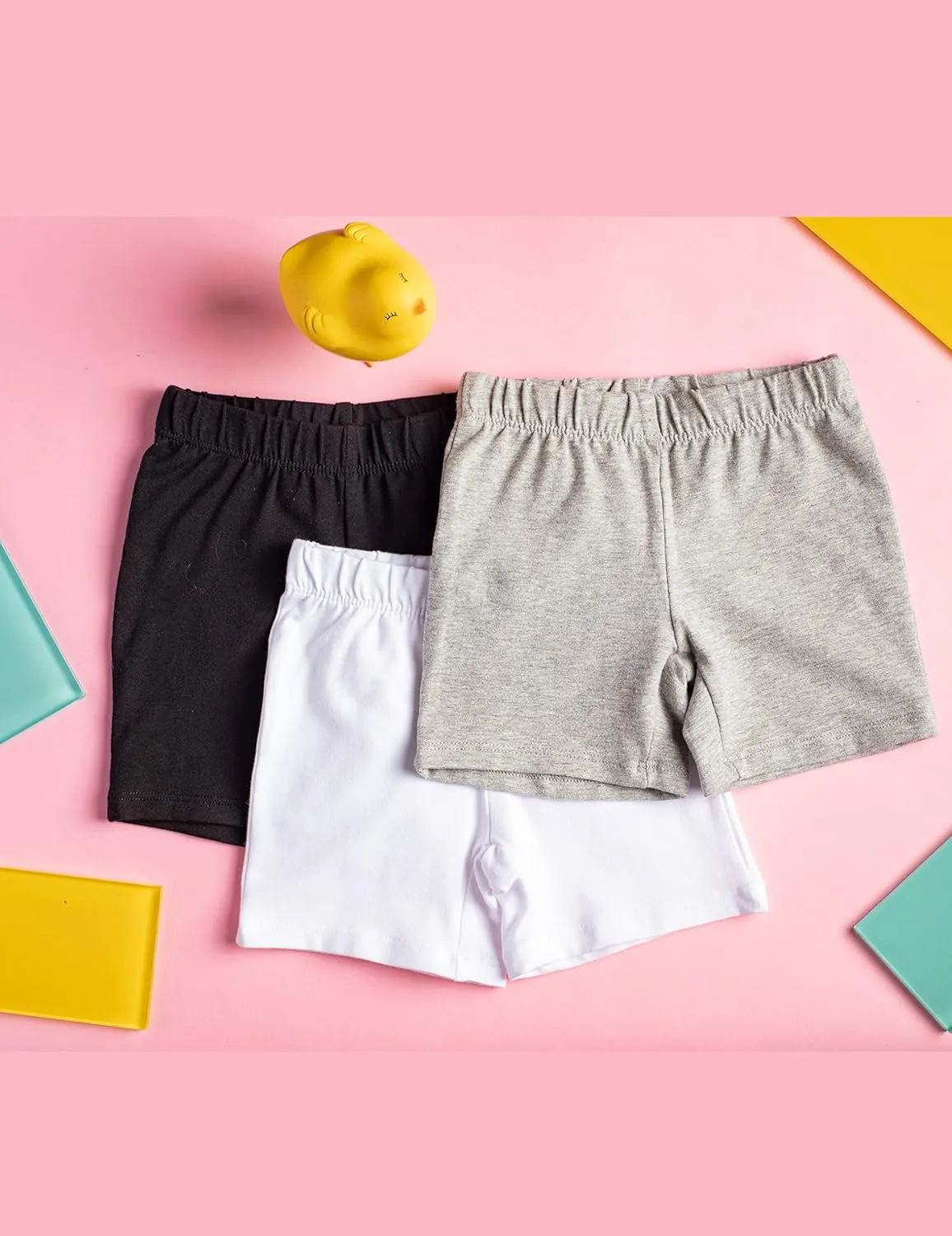 MY WAY Toddlers & Girls Bike Shorts Cotton & Spandex  Biker Shorts for Under Dresses, Cartwheel & Dance - 3 Pack Sizes 2T-16