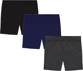 MY WAY Toddlers & Girls Bike Shorts Cotton & Spandex  Biker Shorts for Under Dresses, Cartwheel & Dance - 3 Pack Sizes 2T-16