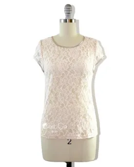 Nelly Beige Lace Top