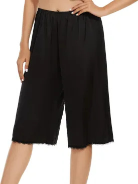 Pettipants for Women Culotte Slip Bloomers Stain Half Slip Pants Under Dresses with Lace Trim
