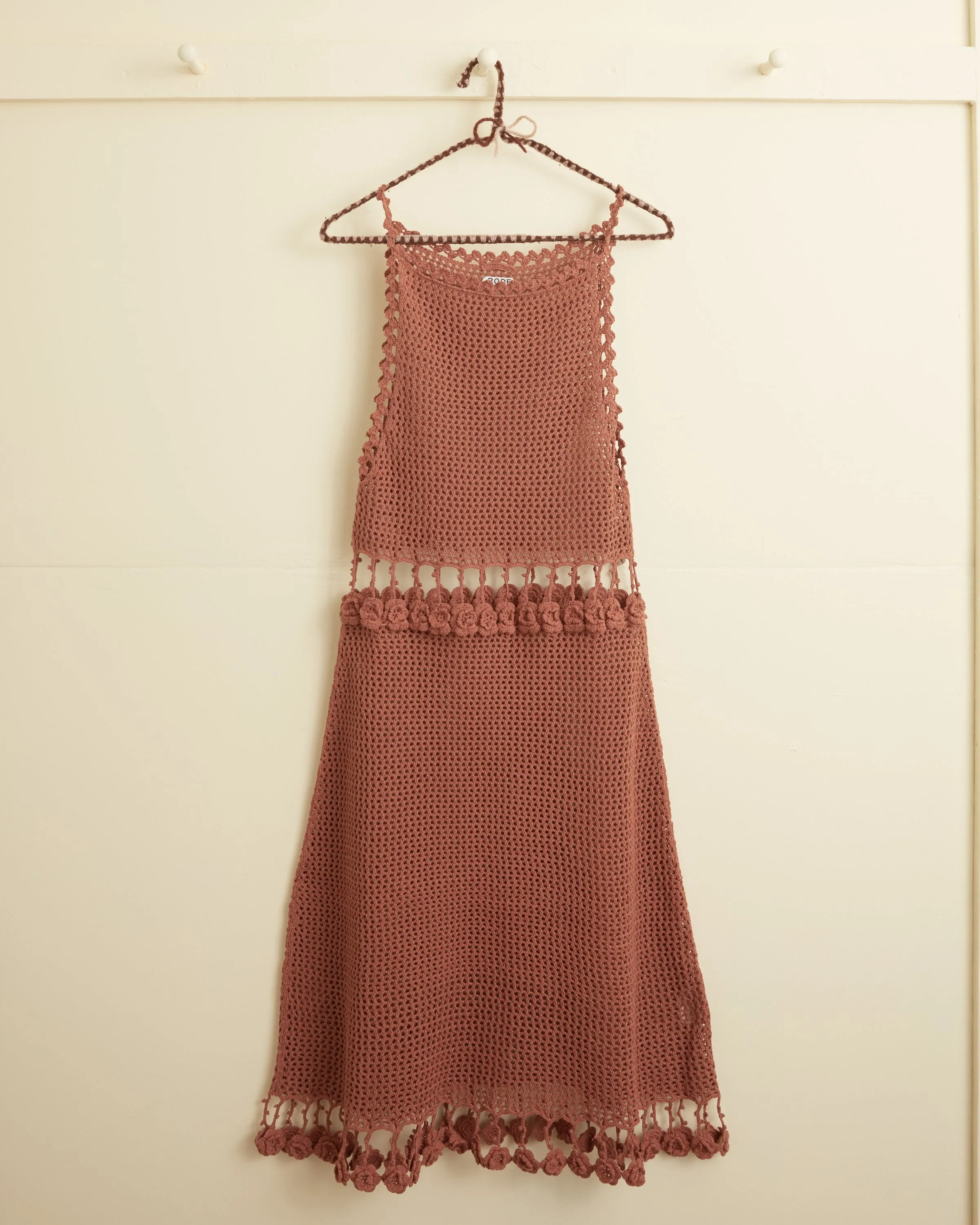 Posy Crochet Dress - Brown