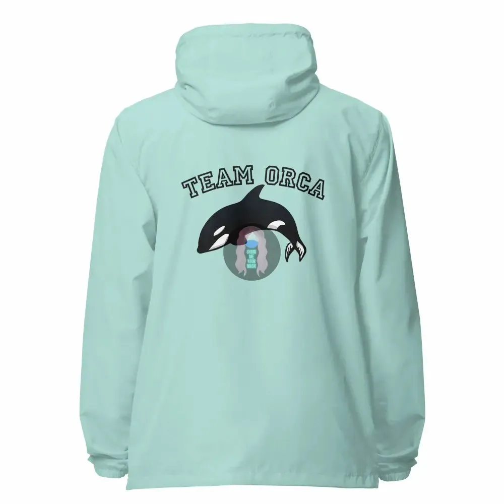 "Team Orca" Unisex lightweight zip up windbreaker
