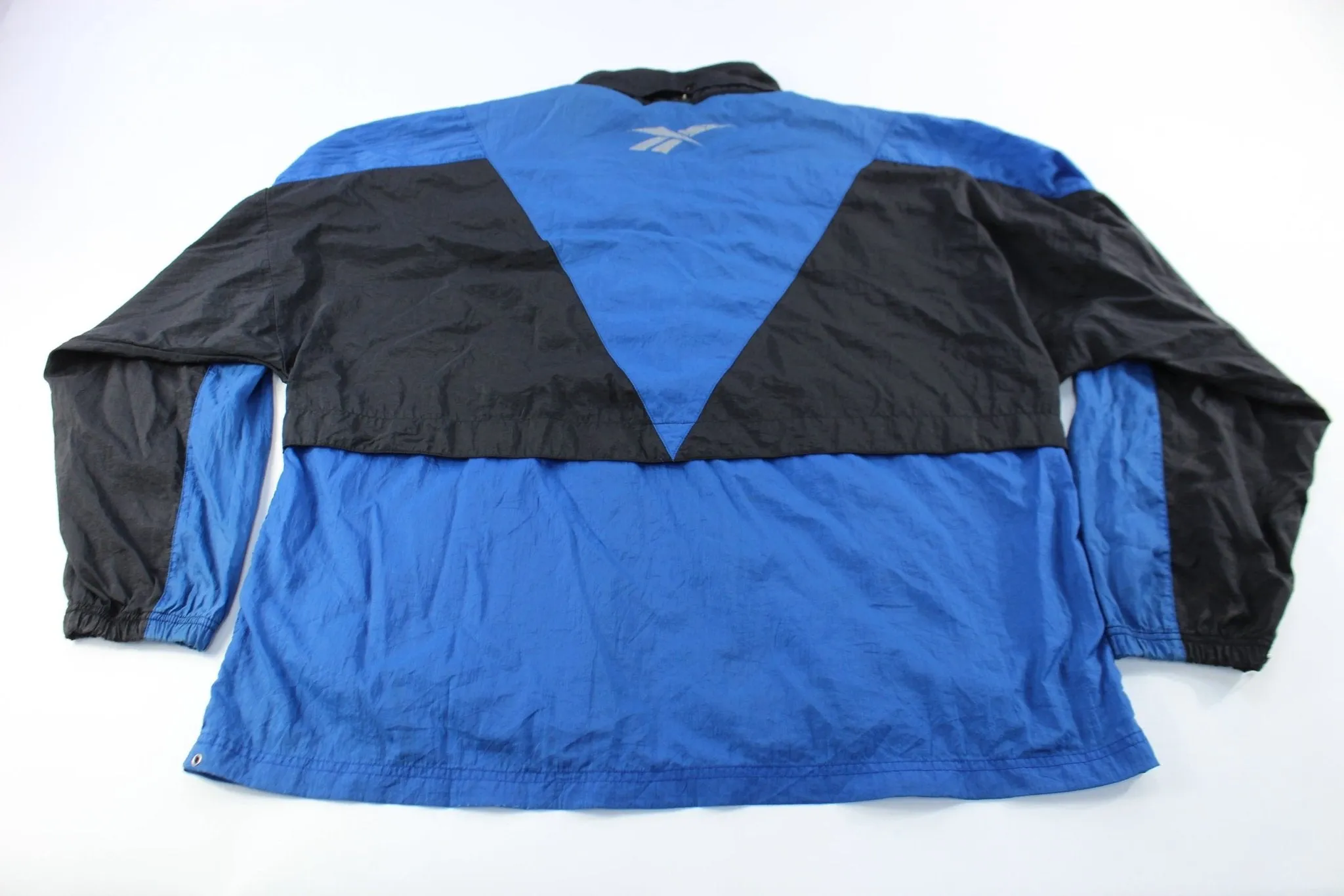 Reebok Embroidered Logo Black & Blue Zip Up Jacket