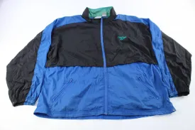 Reebok Embroidered Logo Black & Blue Zip Up Jacket