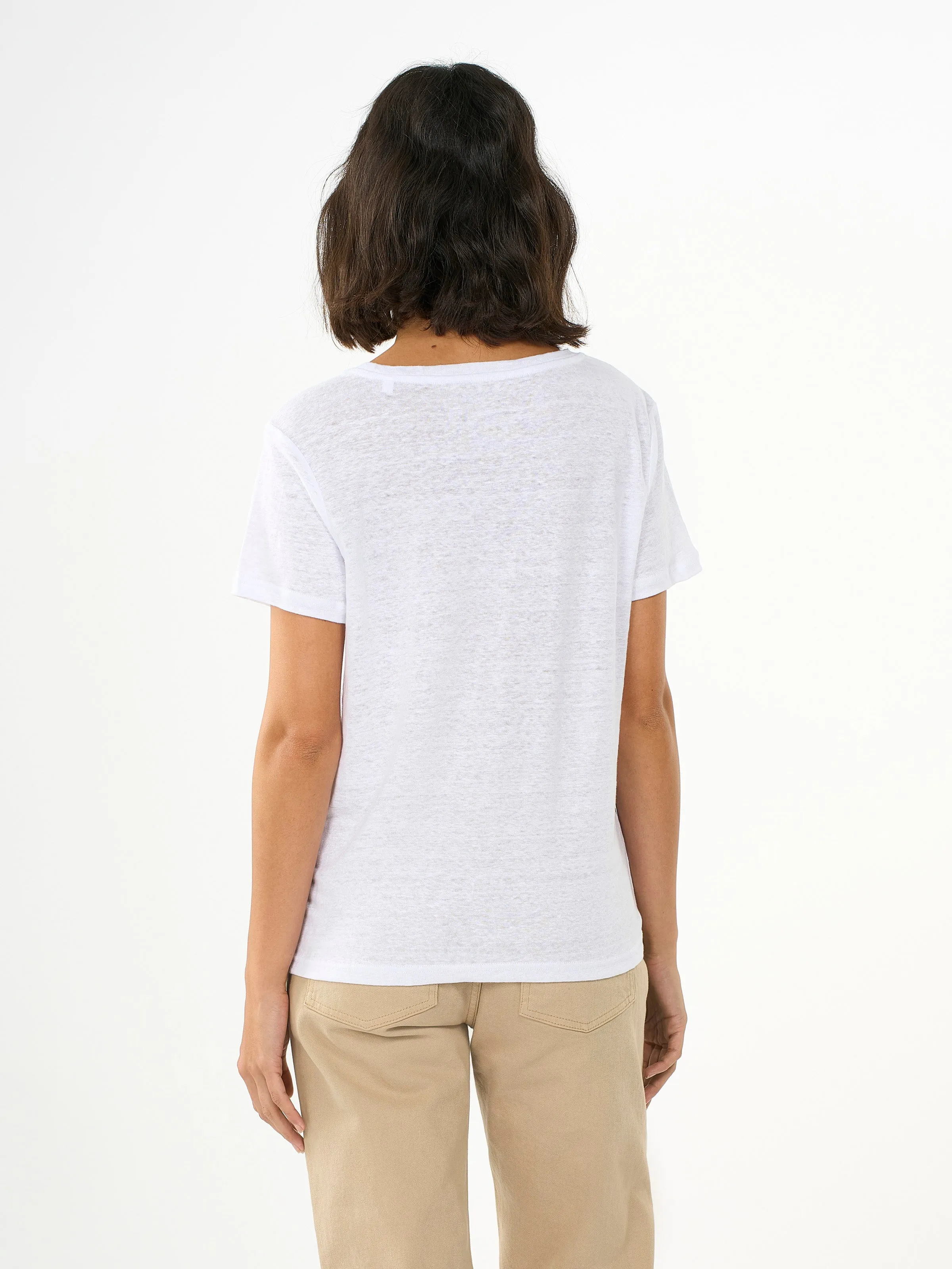 Reg linen t-shirt - Bright White
