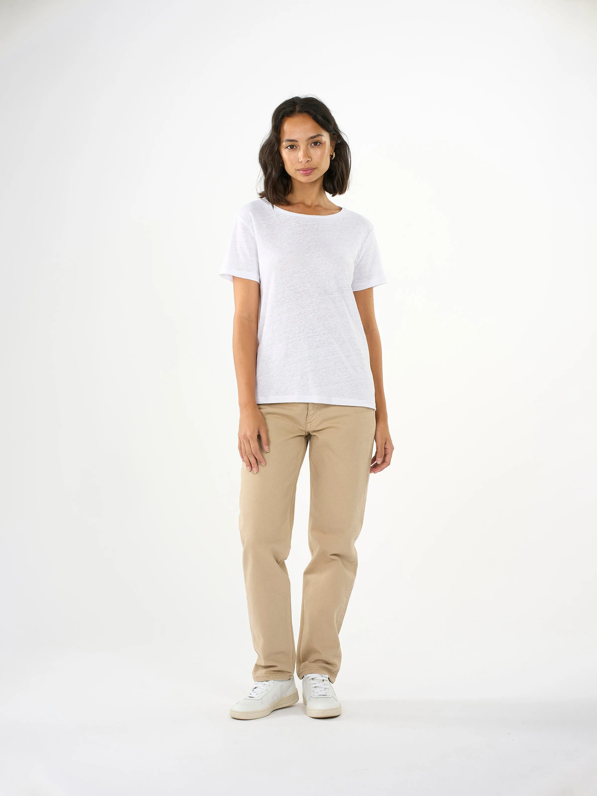Reg linen t-shirt - Bright White