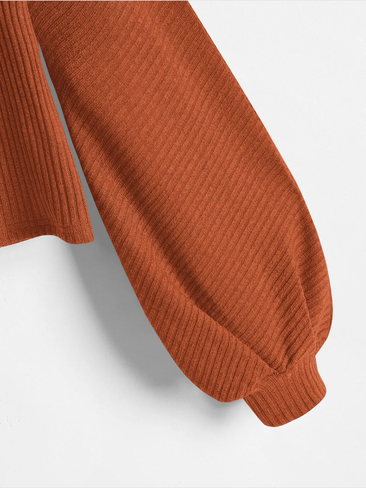 Ribbed knit crew neck sweater