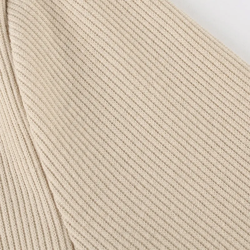 Ribbed Knitted Long Sleeve Dress