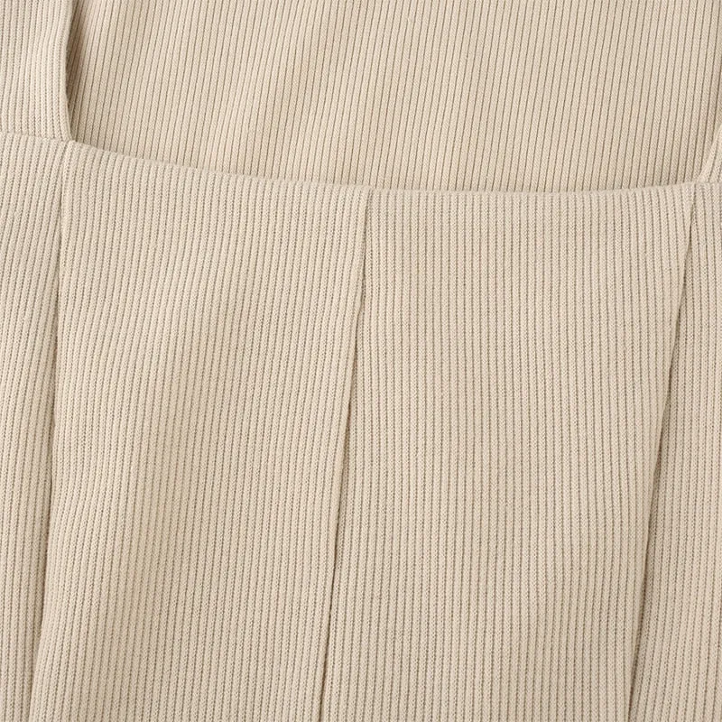 Ribbed Knitted Long Sleeve Dress