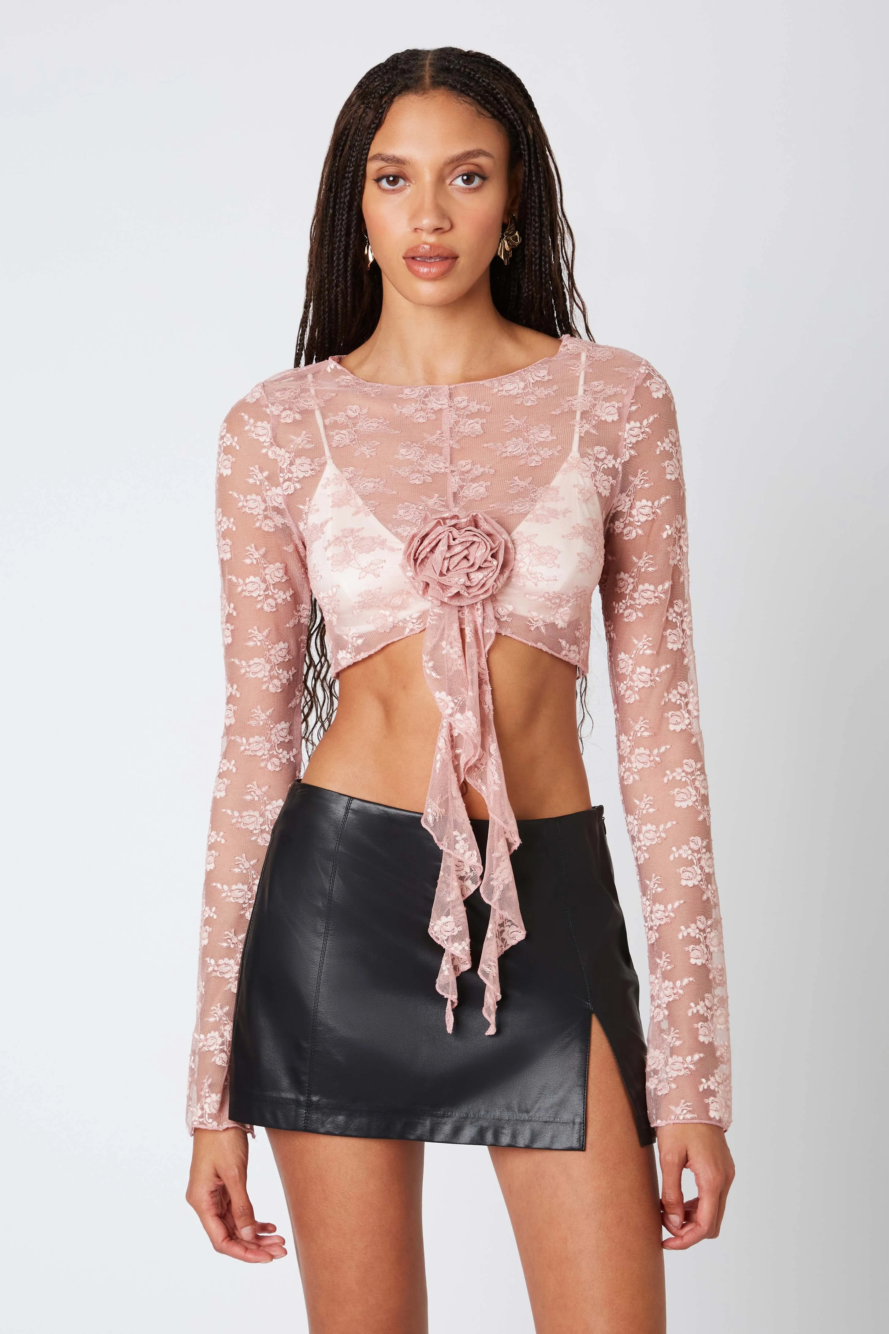 Rosette Lace Crop Top