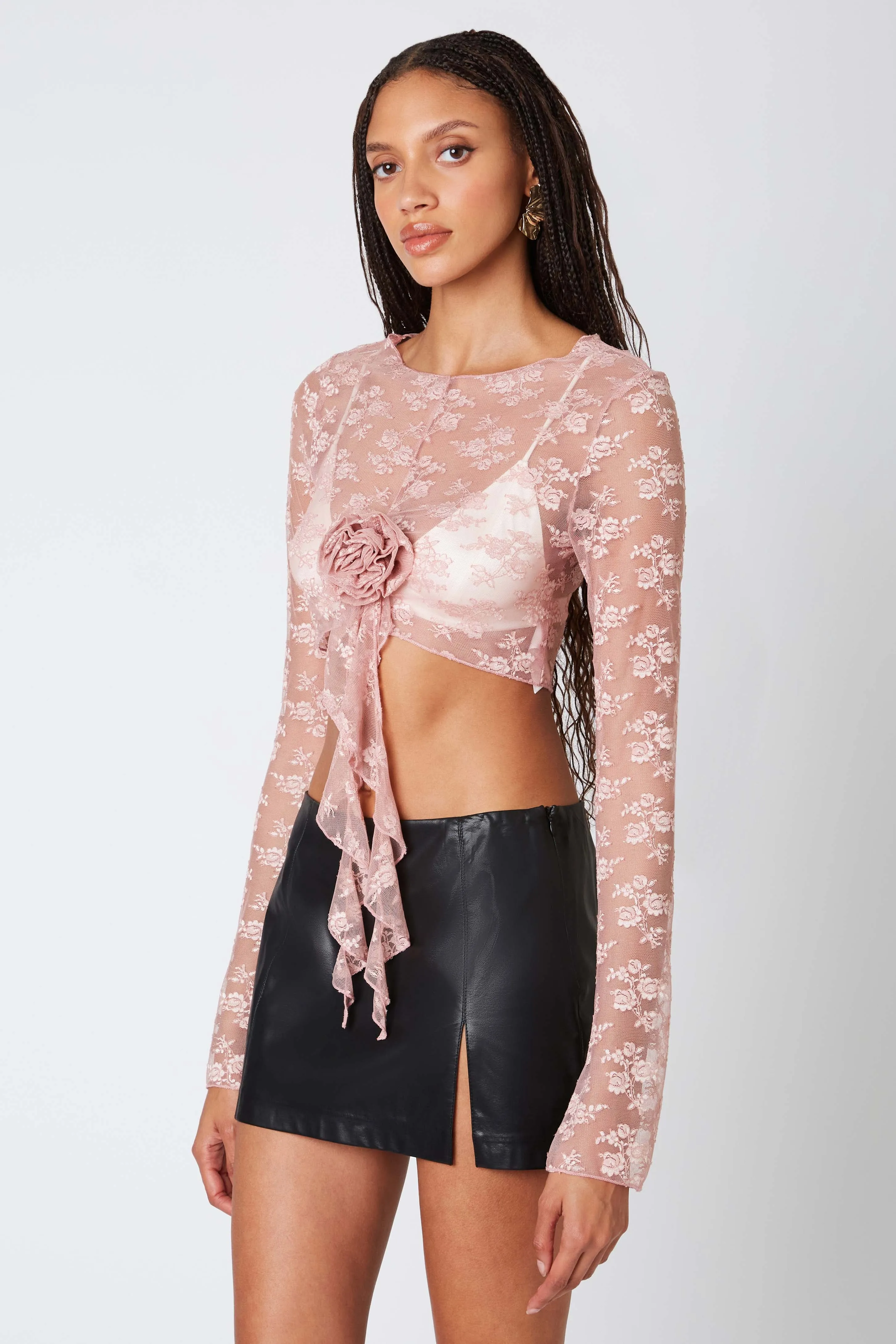 Rosette Lace Crop Top