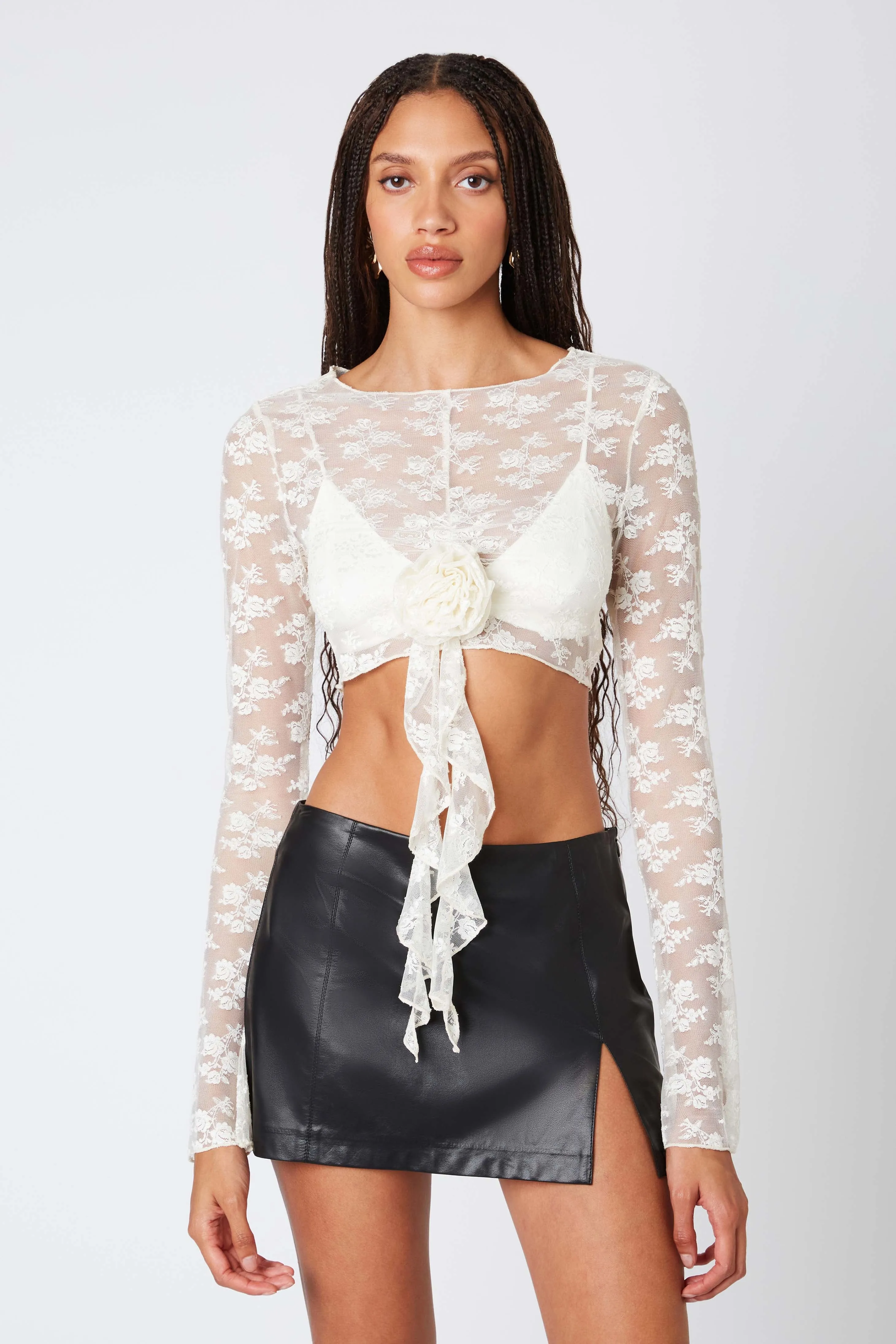 Rosette Lace Crop Top