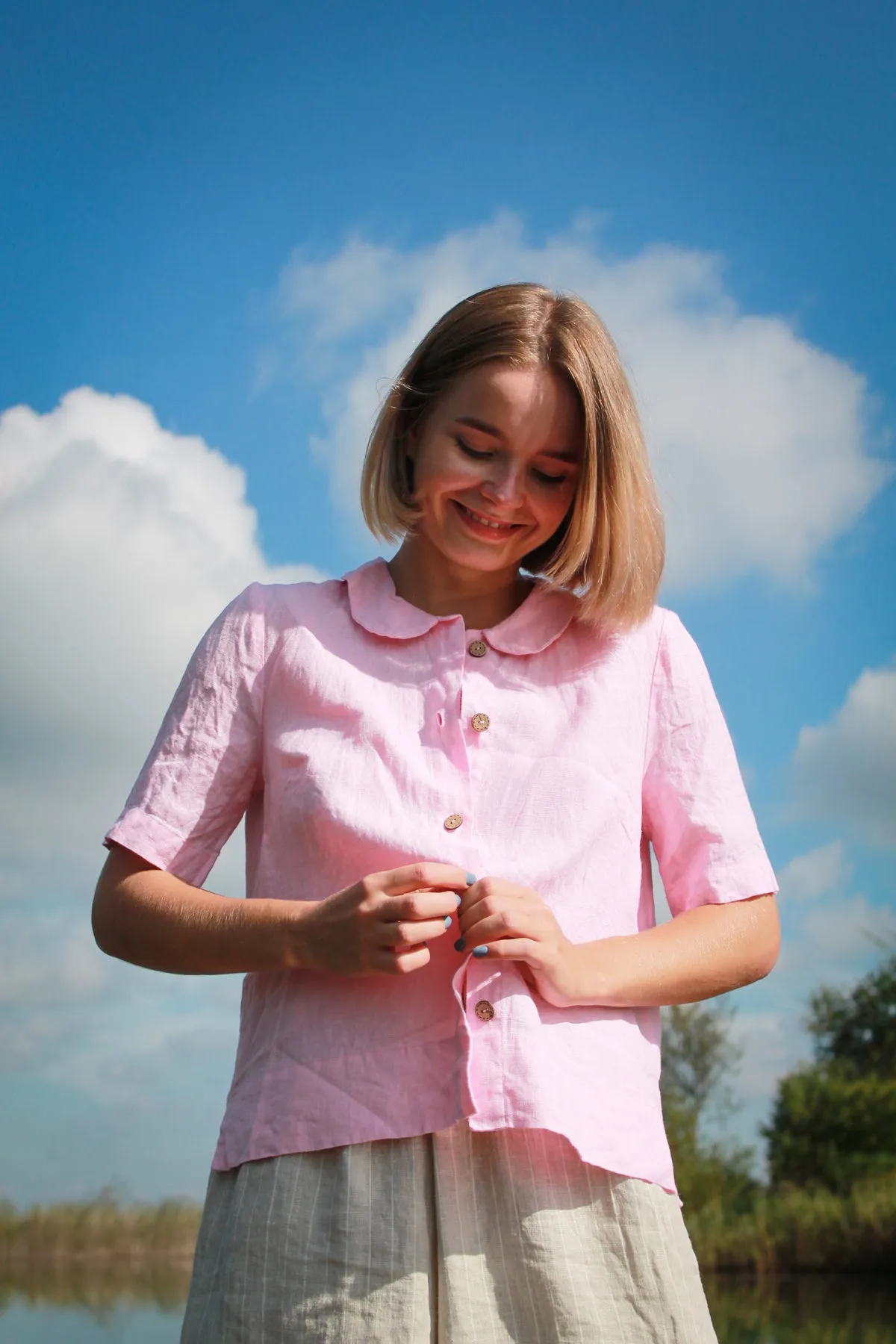 Short Sleeve Linen BELLA Shirt
