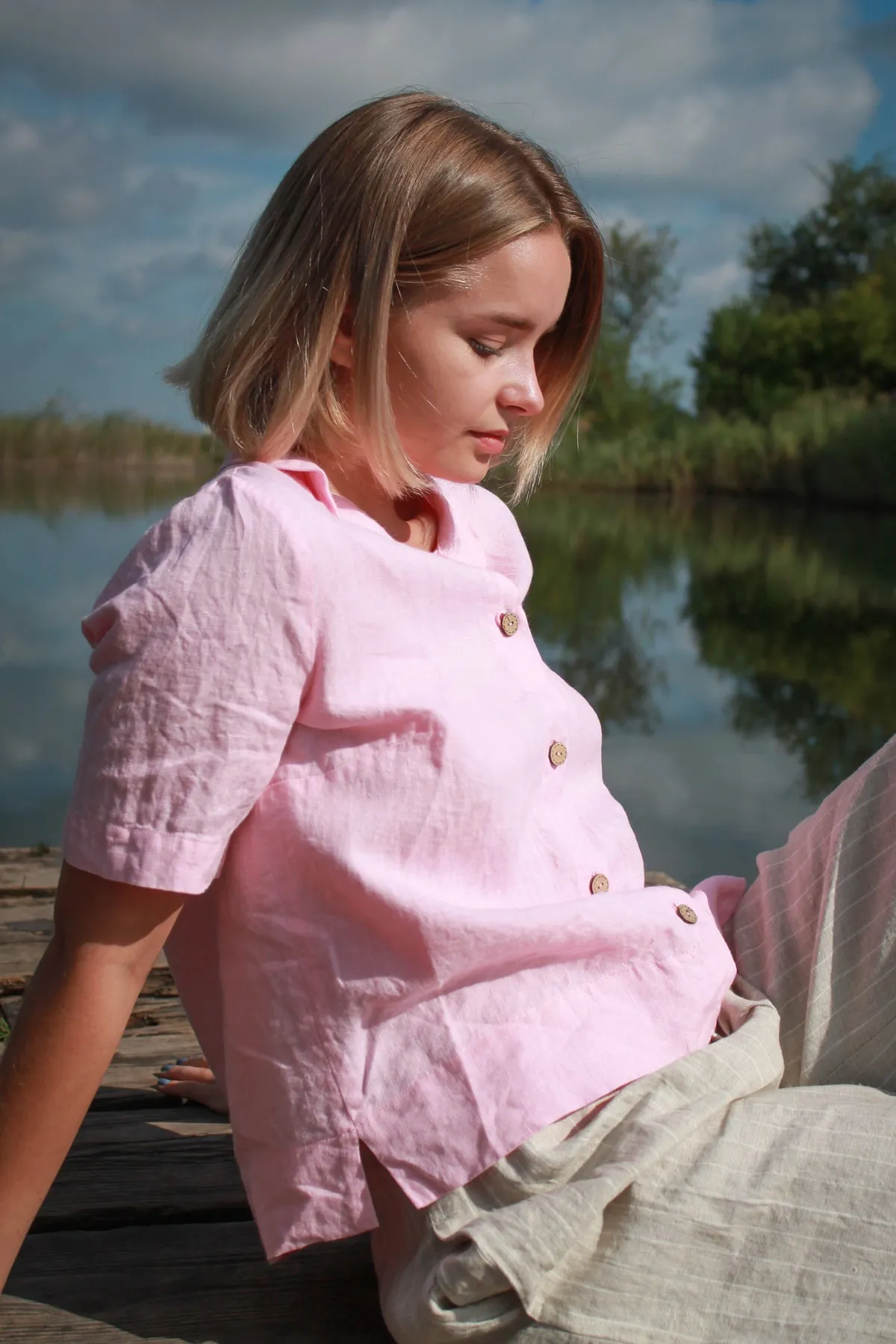 Short Sleeve Linen BELLA Shirt