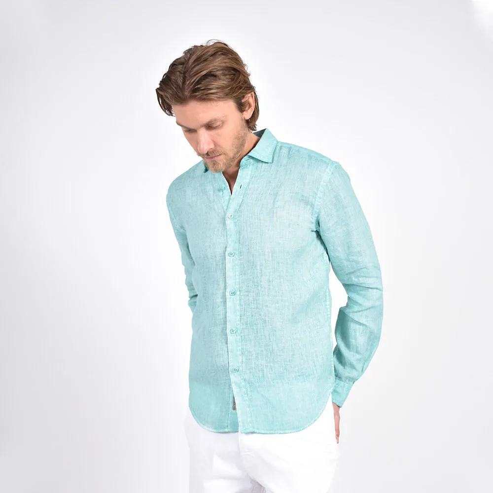 Solid Mint Linen Shirt