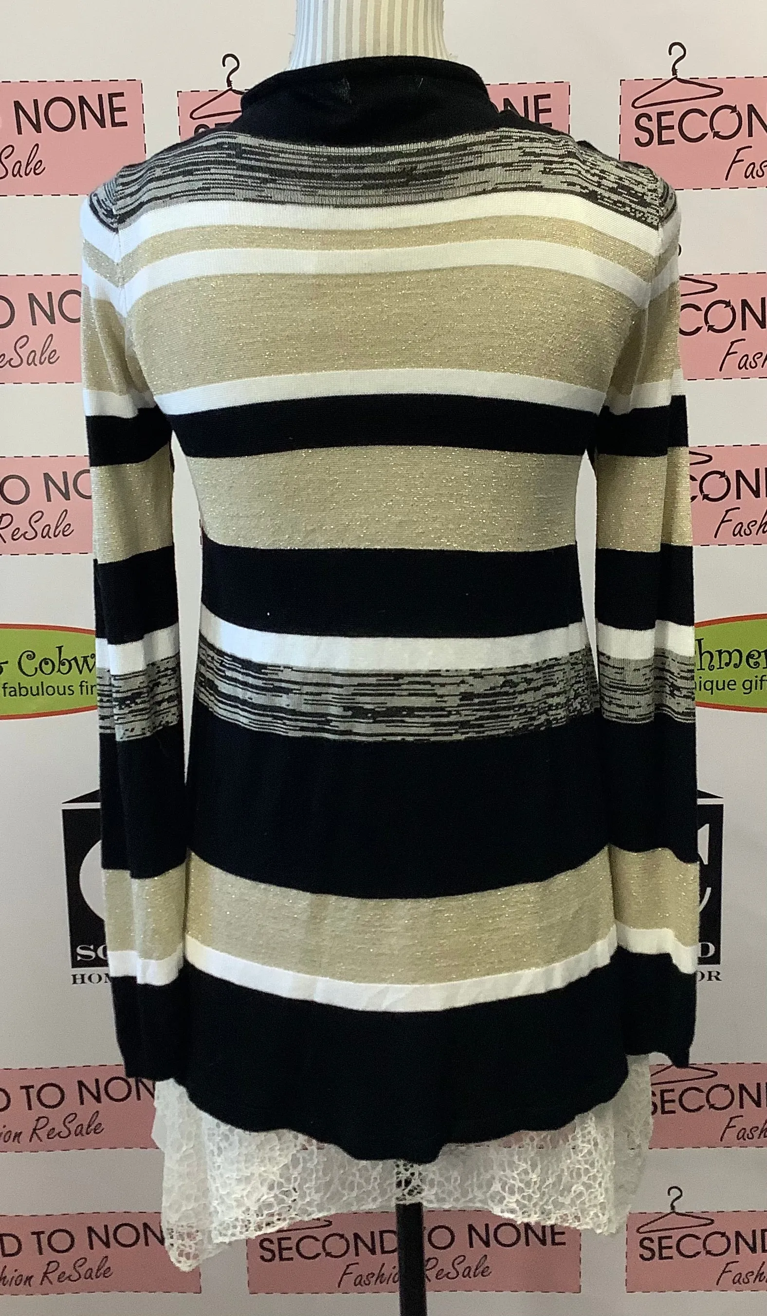Sparkles   Stripes Knit Cardigan (S/M)