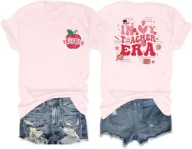 Teacher Shirt Women Teachers T-Shirt: in My Teacher Era Shirt Oversize Preschool Kindergarten Teaching Life Tees Tops